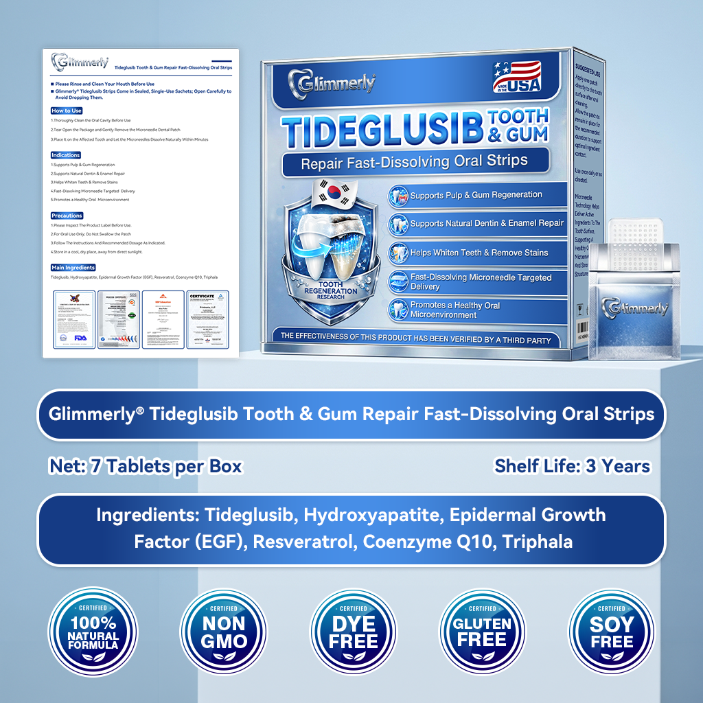𝐺𝑙𝑖𝑚𝑚𝑒𝑟𝑙𝑦® 𝑇𝑖𝑑𝑒𝑔𝑙𝑢𝑠𝑖𝑏 𝑇𝑜𝑜𝑡ℎ & 𝐺𝑢𝑚 𝑅𝑒𝑝𝑎𝑖𝑟 𝐹𝑎𝑠𝑡-𝐷𝑖𝑠𝑠𝑜𝑙𝑣𝑖𝑛𝑔 𝑂𝑟𝑎𝑙 𝑆𝑡𝑟𝑖𝑝𝑠🦷