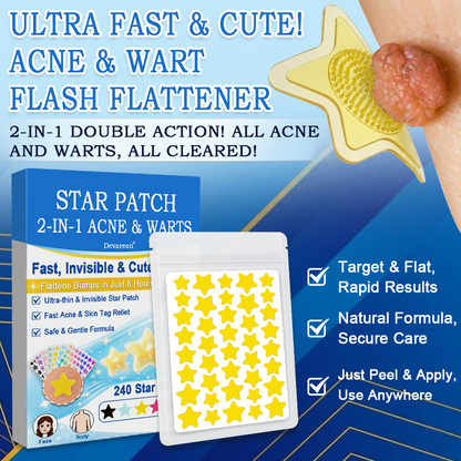 🌟Bostore® Star Pimple Patches: 2-in-1 Microneedle & Hydrocolloid Zit Stickers (6 Colors)