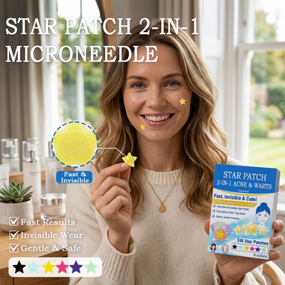 🌟Bostore® Star Pimple Patches: 2-in-1 Microneedle & Hydrocolloid Zit Stickers (6 Colors)