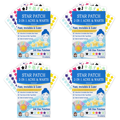 🌟Bostore® Star Pimple Patches: 2-in-1 Microneedle & Hydrocolloid Zit Stickers (6 Colors)