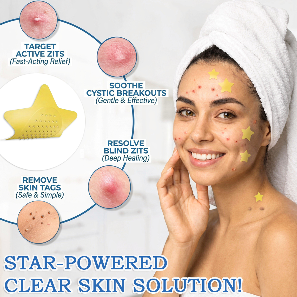 🌟Bostore® Star Pimple Patches: 2-in-1 Microneedle & Hydrocolloid Zit Stickers (6 Colors)