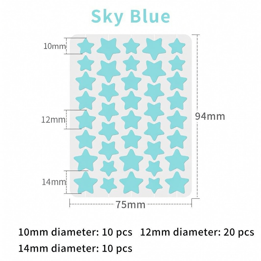 🌟Bostore® Star Pimple Patches: 2-in-1 Microneedle & Hydrocolloid Zit Stickers (6 Colors)