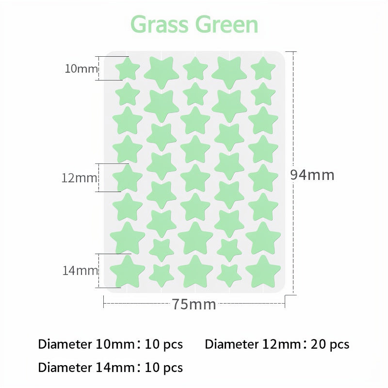 🌟Bostore® Star Pimple Patches: 2-in-1 Microneedle & Hydrocolloid Zit Stickers (6 Colors)